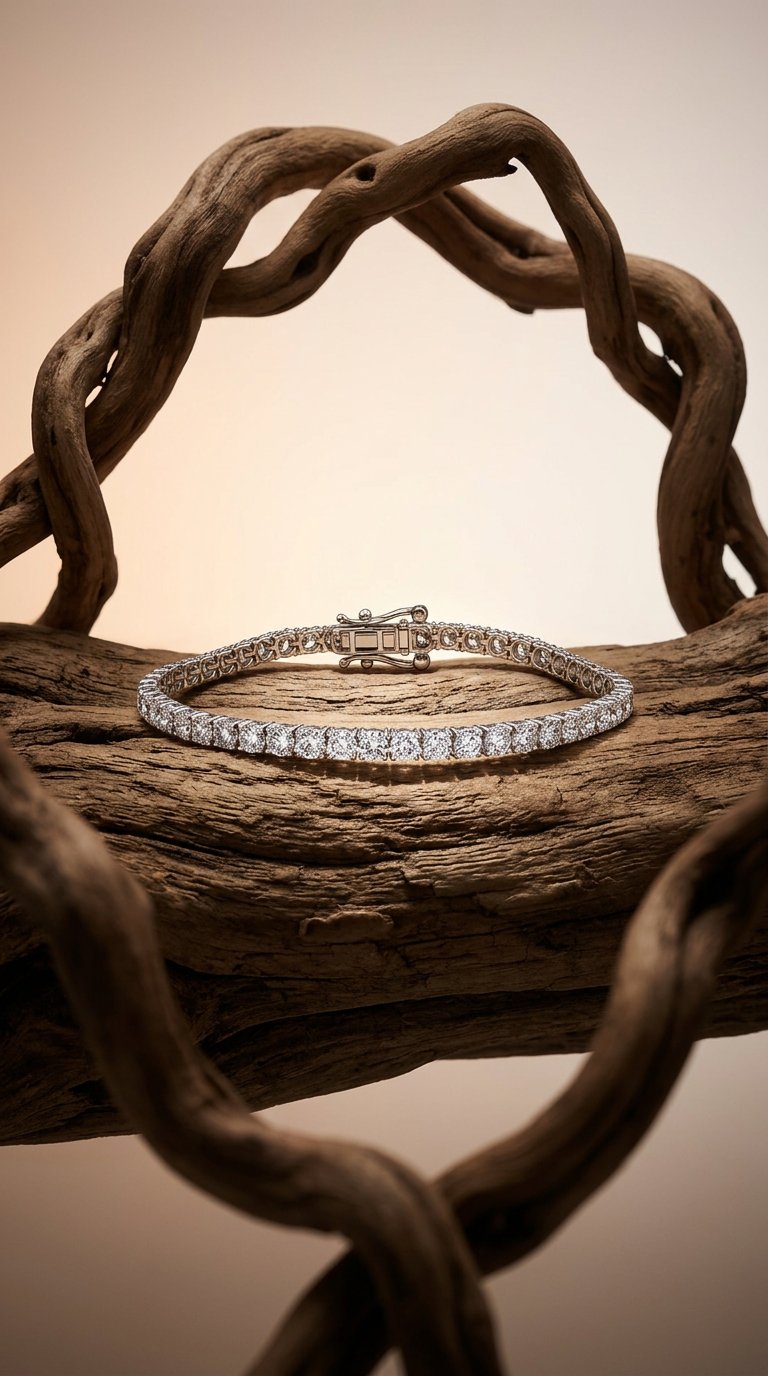 AI product shot of 8.00ct TW Lab-Grown Diamond Tennis Bracelet in 18ct White Gold