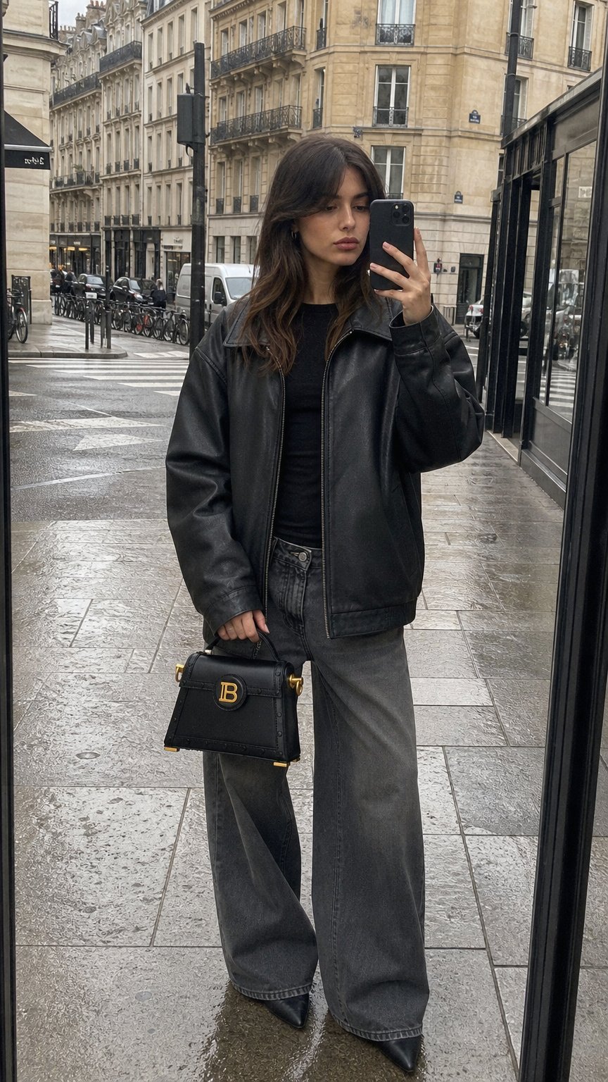 AI product shot of Black Calfskin Handbag