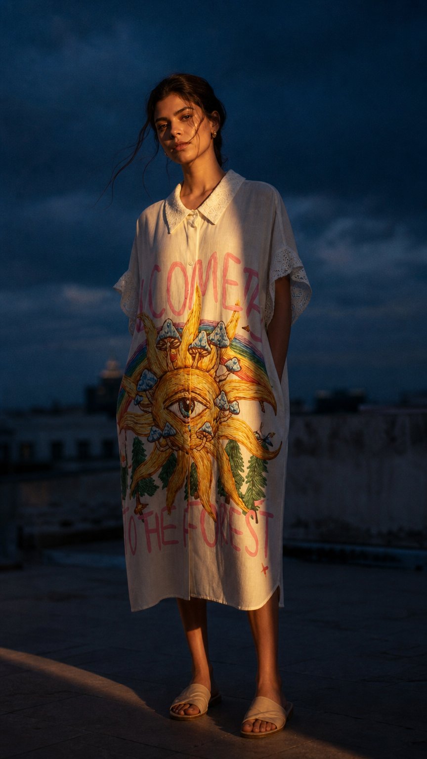 AI product shot of Italian Short Sleeve Shirt Dress