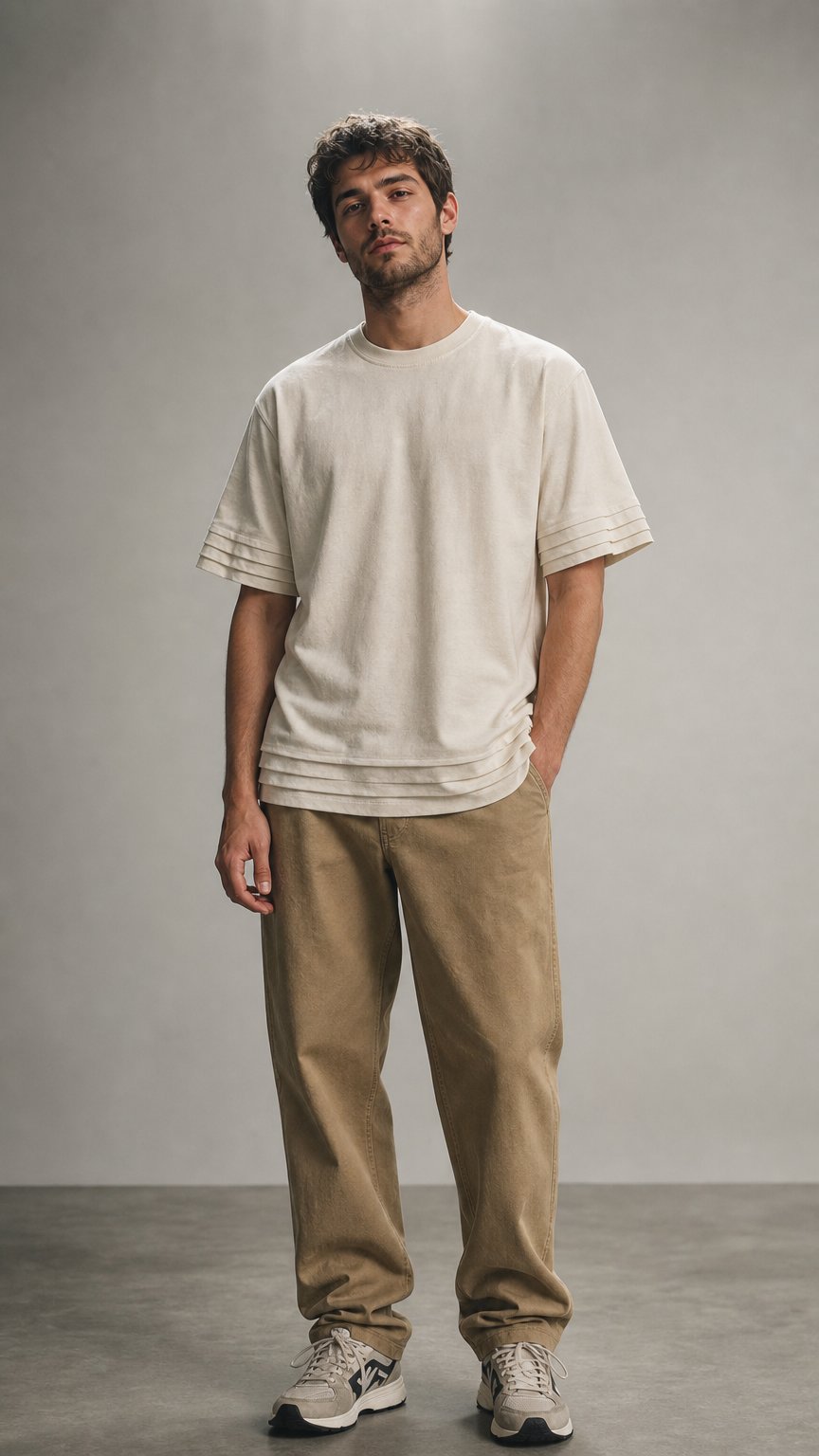 AI product shot of Natural Blanc Canvas Tee