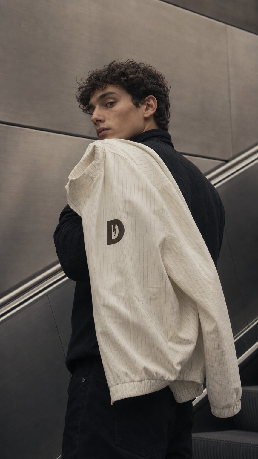 AI product shot of Unisex Striped Full-Zip Track Jacket