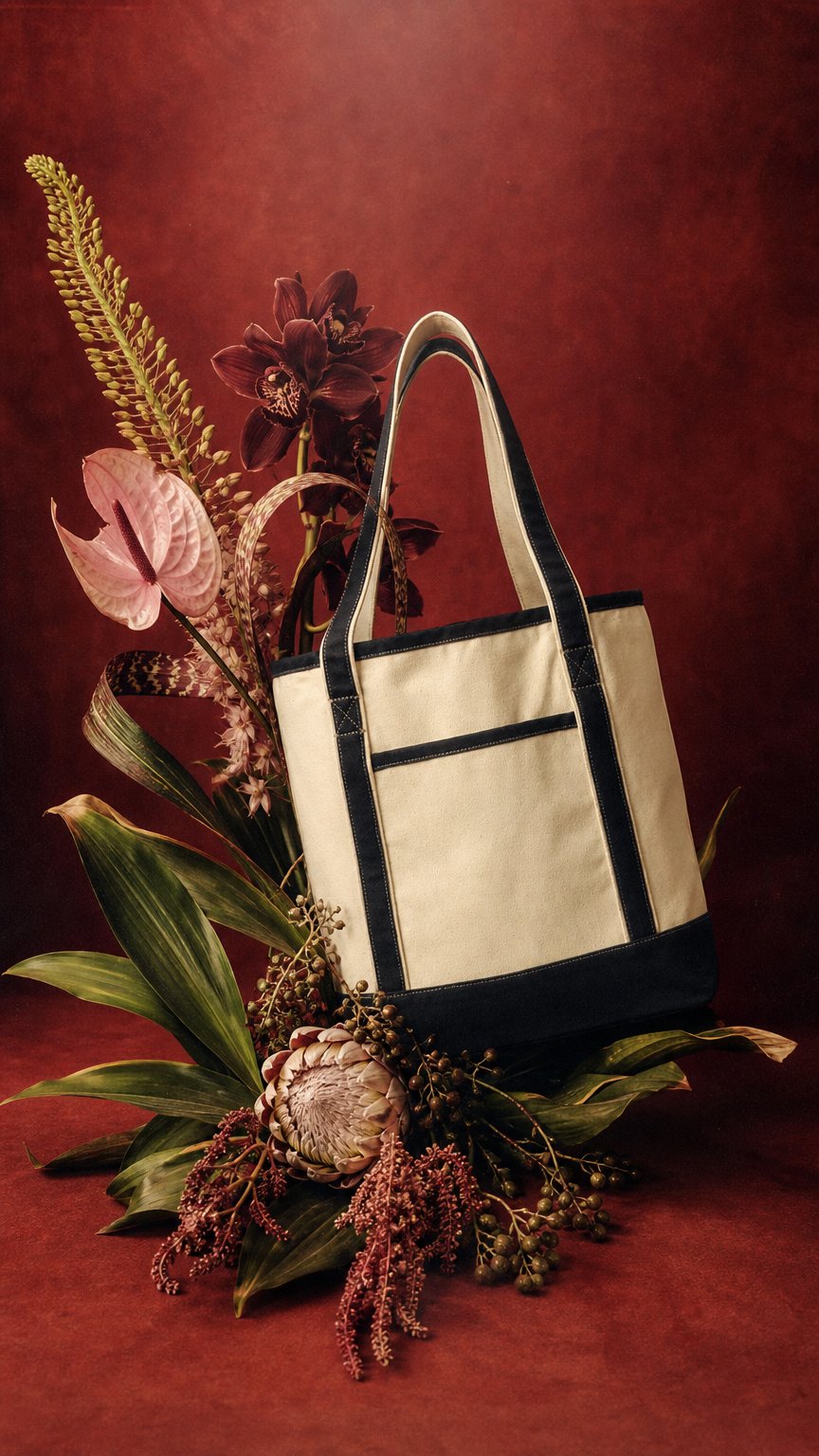 AI product shot of Port Authority Medium Cotton Canvas Tote