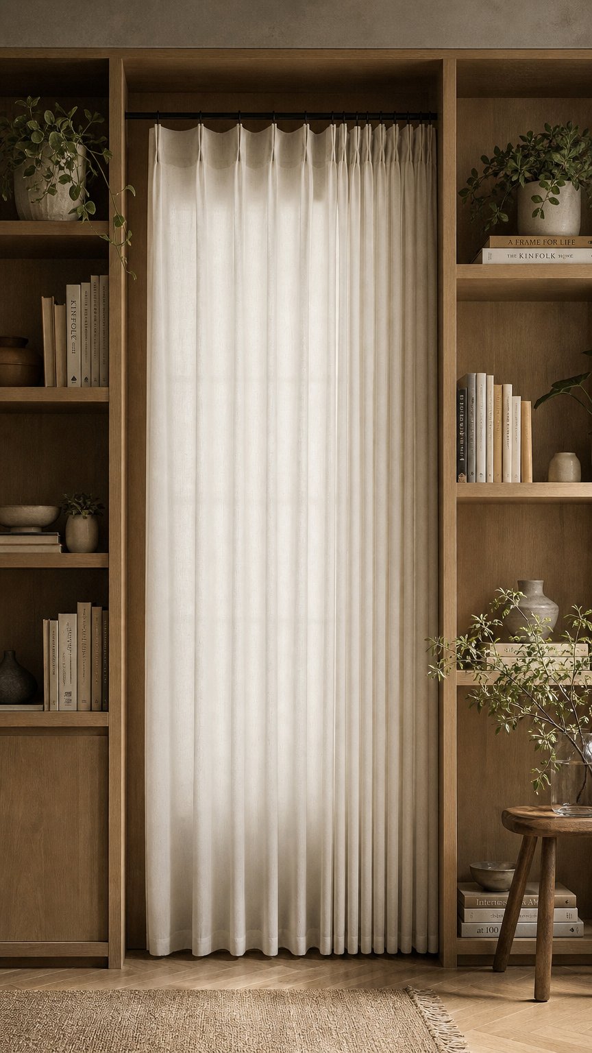 AI product shot of Linen Sheer Pleated Curtains 84 Inches Long 100 Inch Wide Patio Sliding Door Curtains Light Filtering Semi Sheer Pinch Pleat Drapes Cream Ivory Boho Extra Wide 100 x 84 Curtain for Living Dining Room