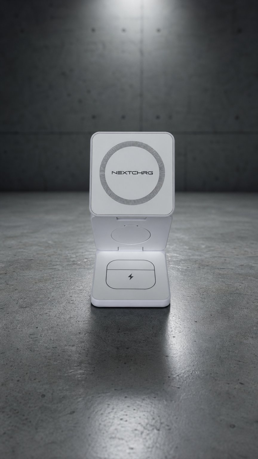 AI product shot of 3-IN-1 CHARGER - WHITE
