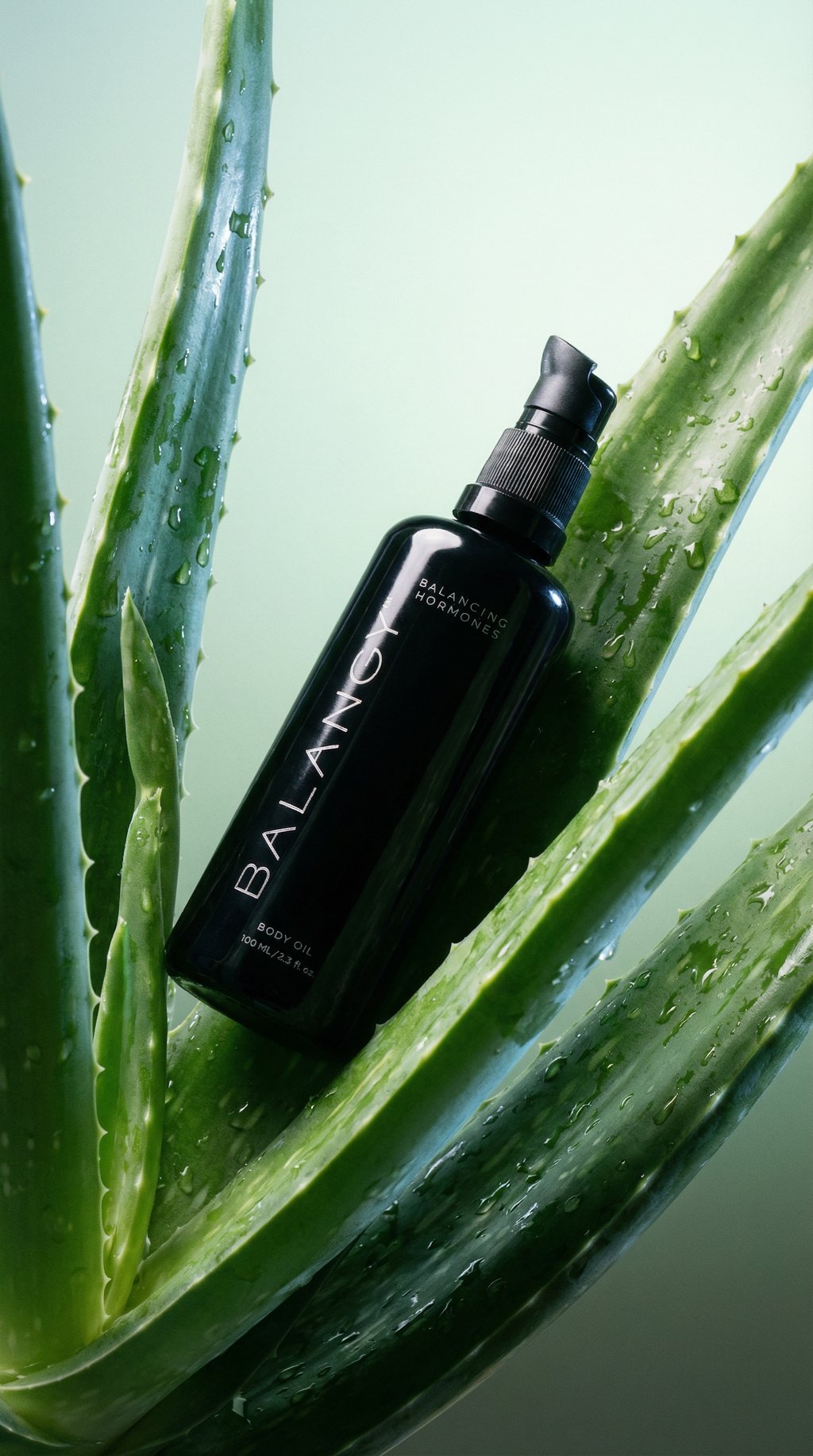 AI product shot of Balancing Hormones Body Oil