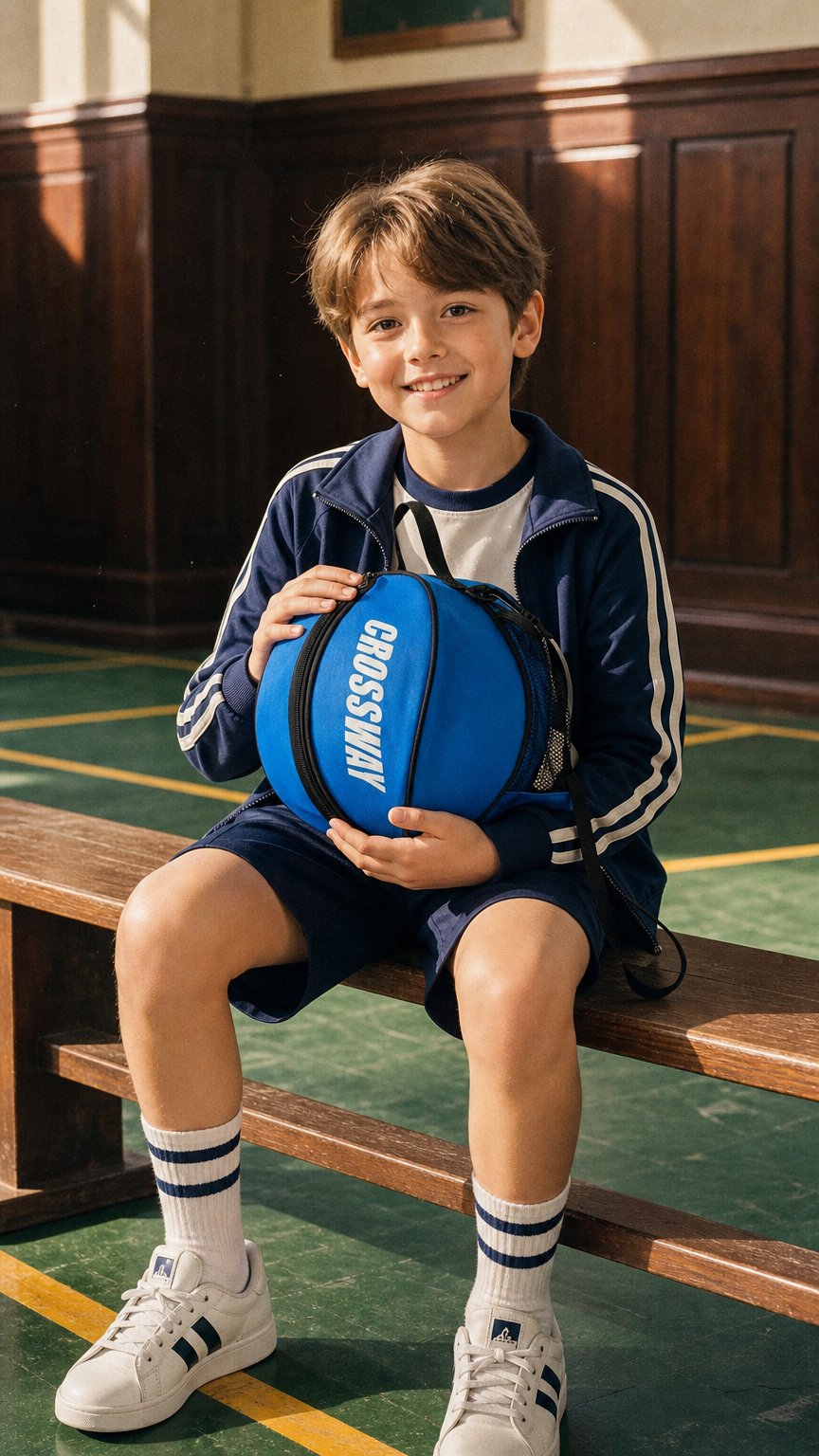 AI product shot of Kids Sports Ball Bag with Mesh Pockets