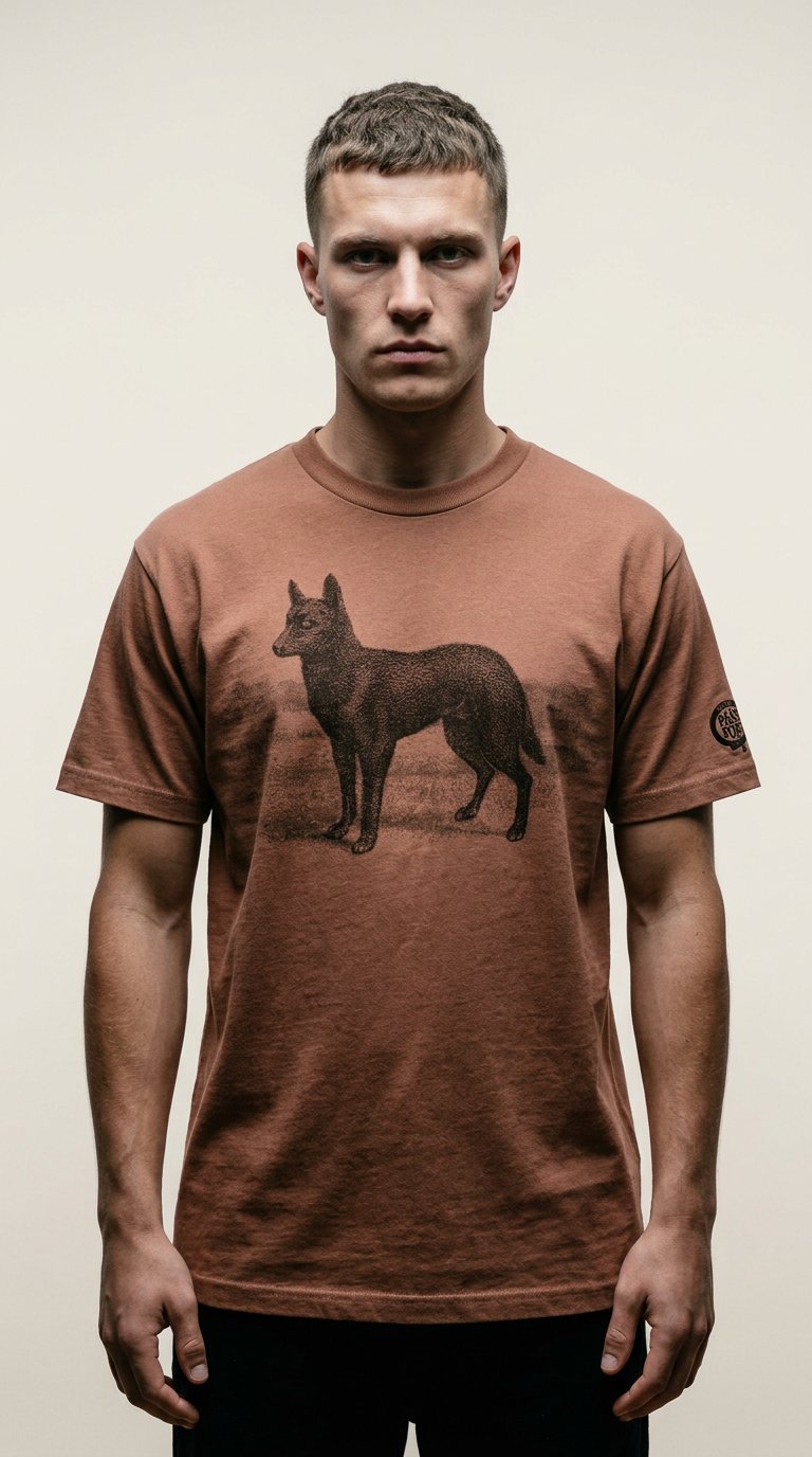 AI product shot of Pass~Port Kelpie Tee - Dusty Brown