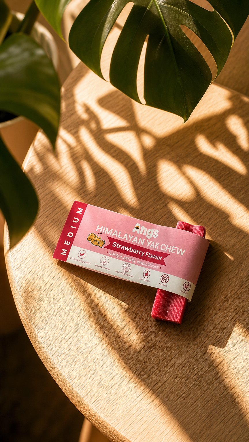 AI product shot of ANGS Strawberry Yak Chew