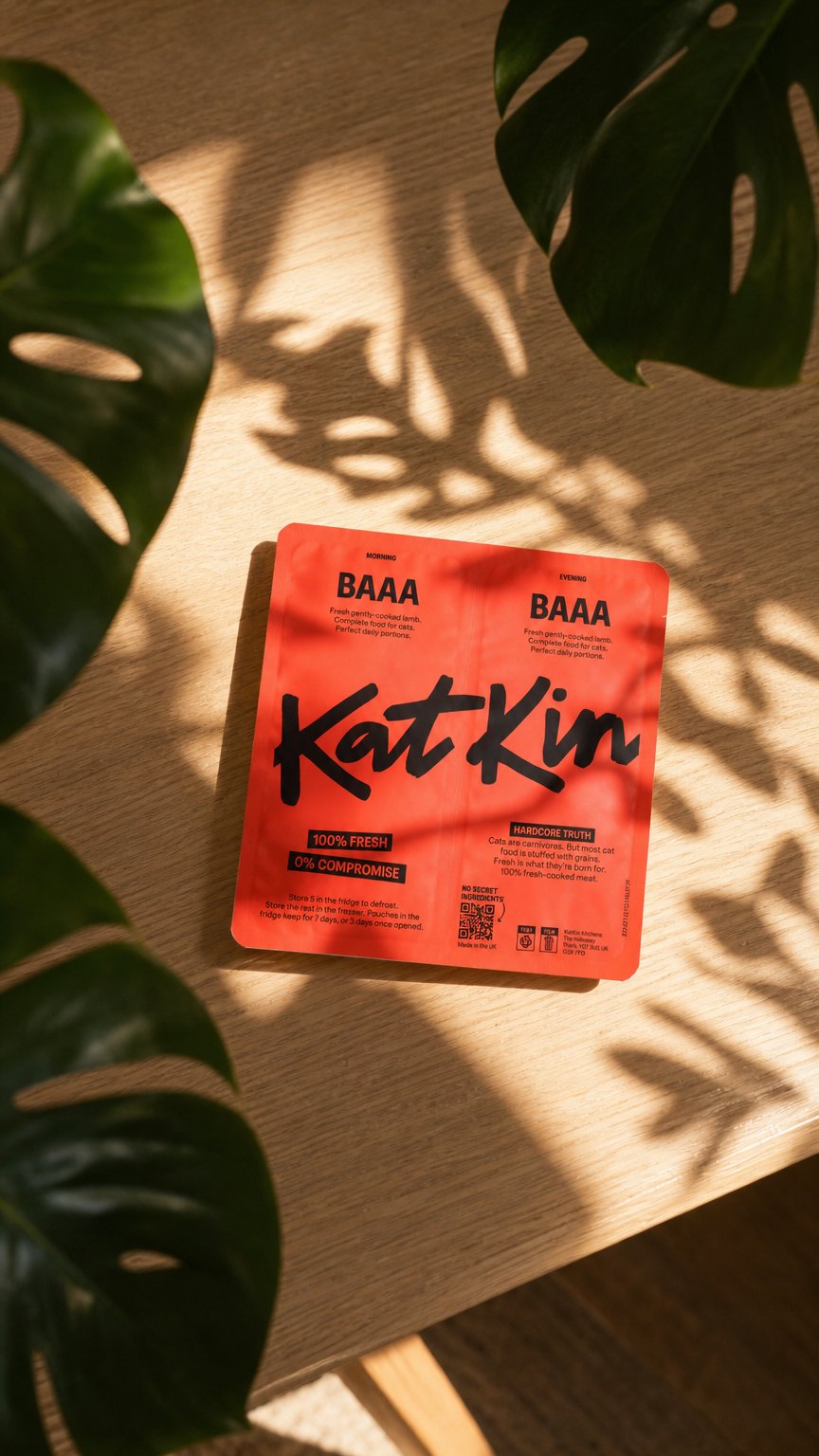 AI product shot of BAAA: Fresh lamb cat food