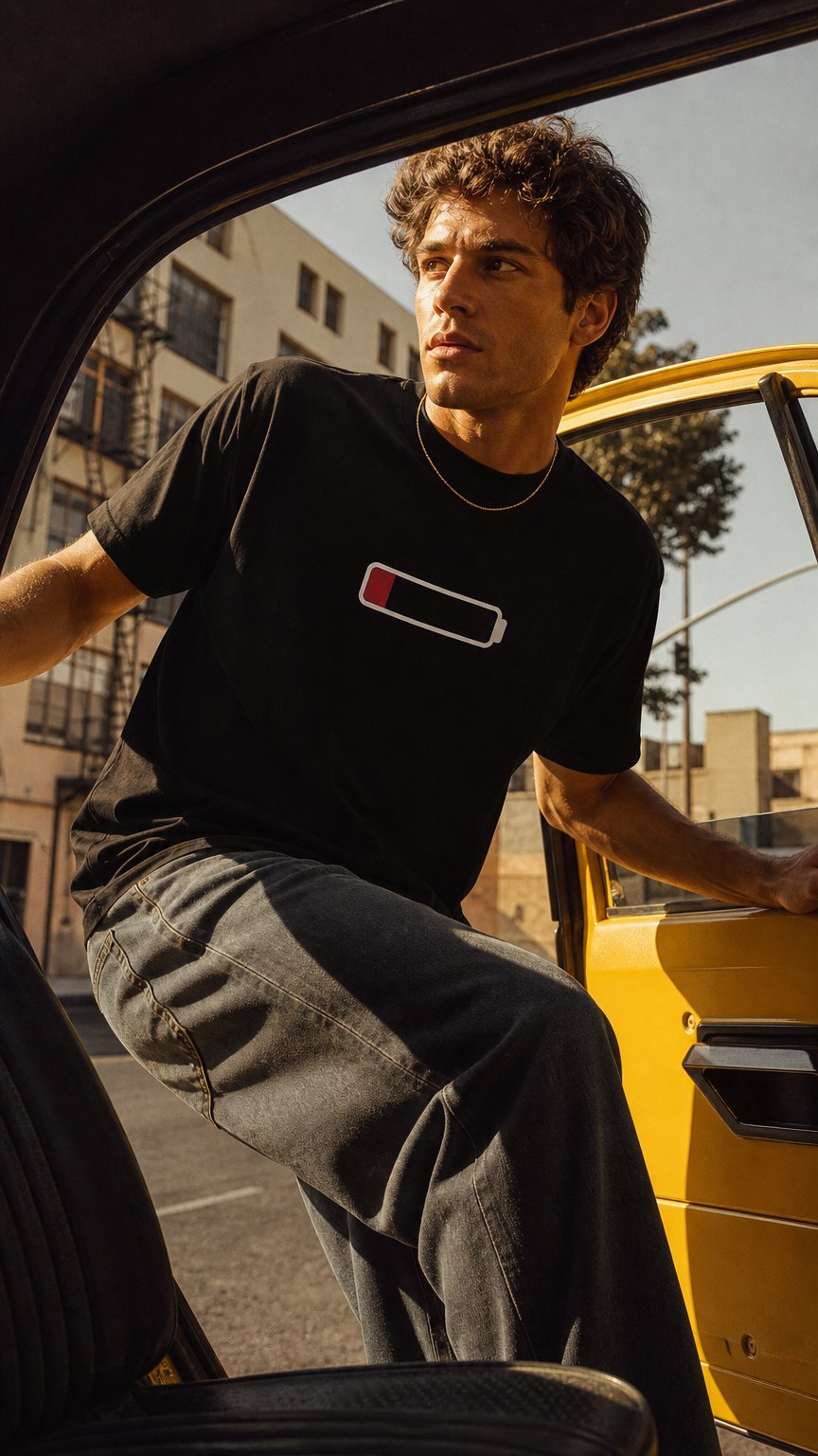 AI product shot of You Might Be Drunk – Graphic T-Shirt (Black) | BUZZED CO.