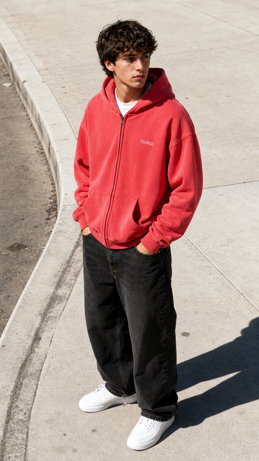 AI product shot of Washed Boxy Hoodie