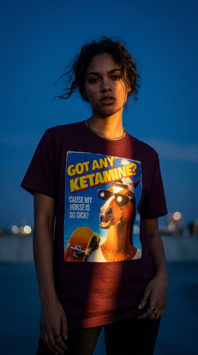 AI product shot of My Horse Is So Sick T-shirt