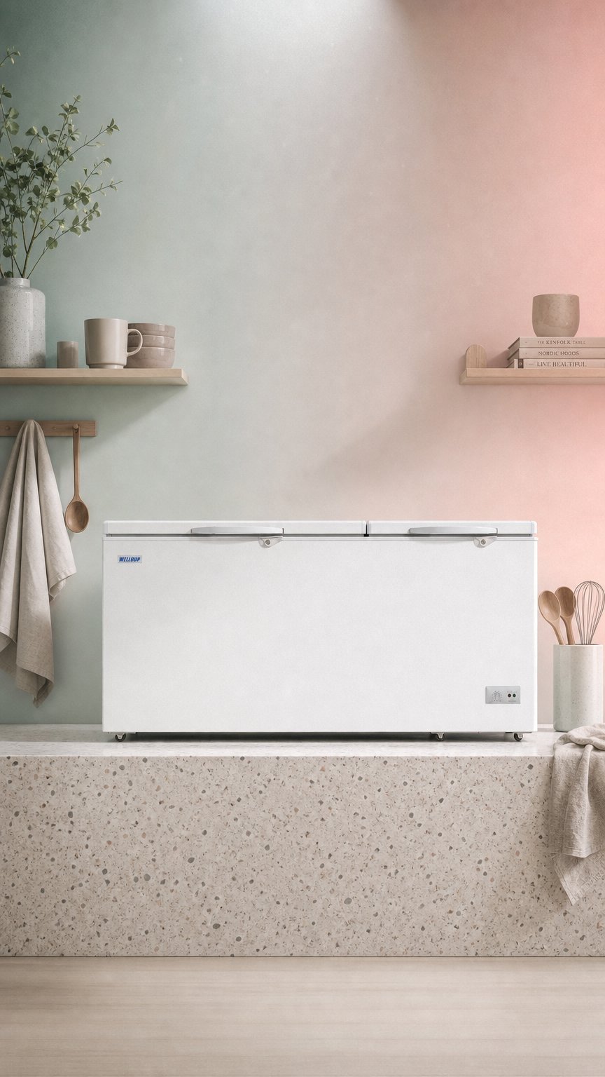 AI product shot of KF750 Storage Chest Freezer 750L
