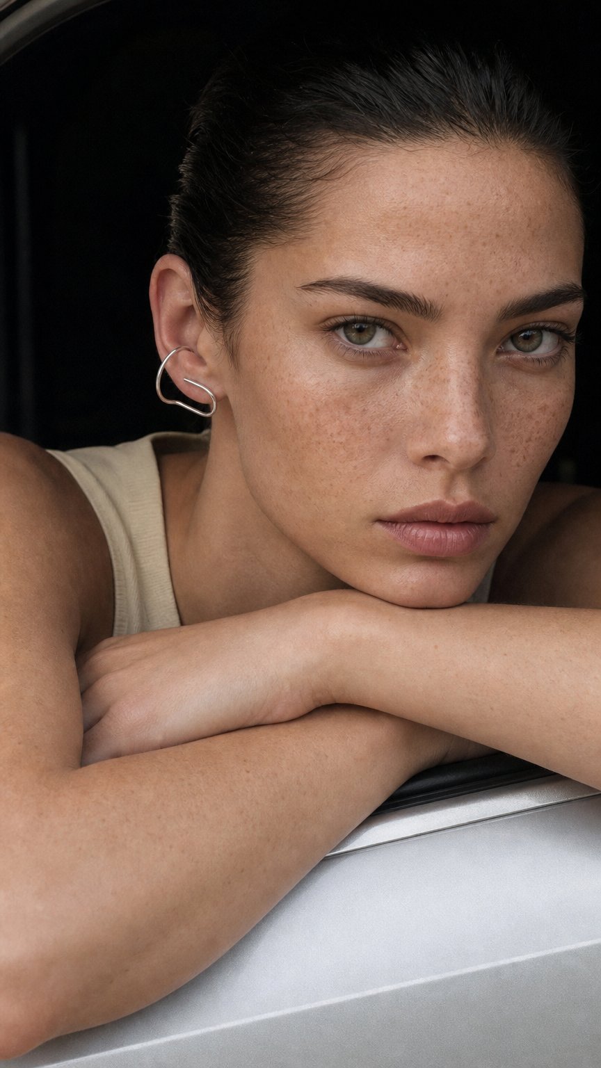 AI product shot of Arc ear cuffs earrings