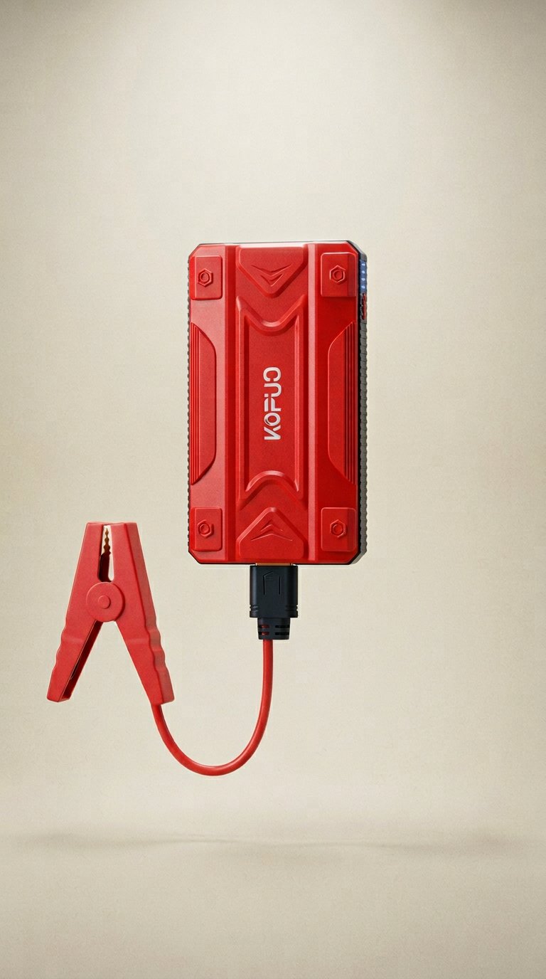 AI product shot of Portable Car Jump Starter Emergency Power Bank - 12V Battery Booster Charger - with Flashlight - for Cars, Motorcycles, SUVs - Safely Jump-Start A Dead Battery In Seconds, Cargador De Bateria De Carro, Christmas Gifts, Black Friday, New Year's Gifts