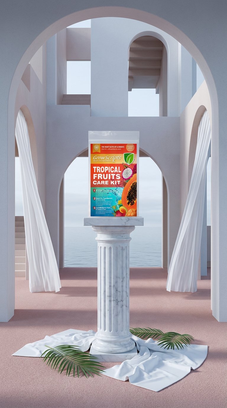 AI product shot of Tropical Fruit Fertilizer Care Kit: Container Sized