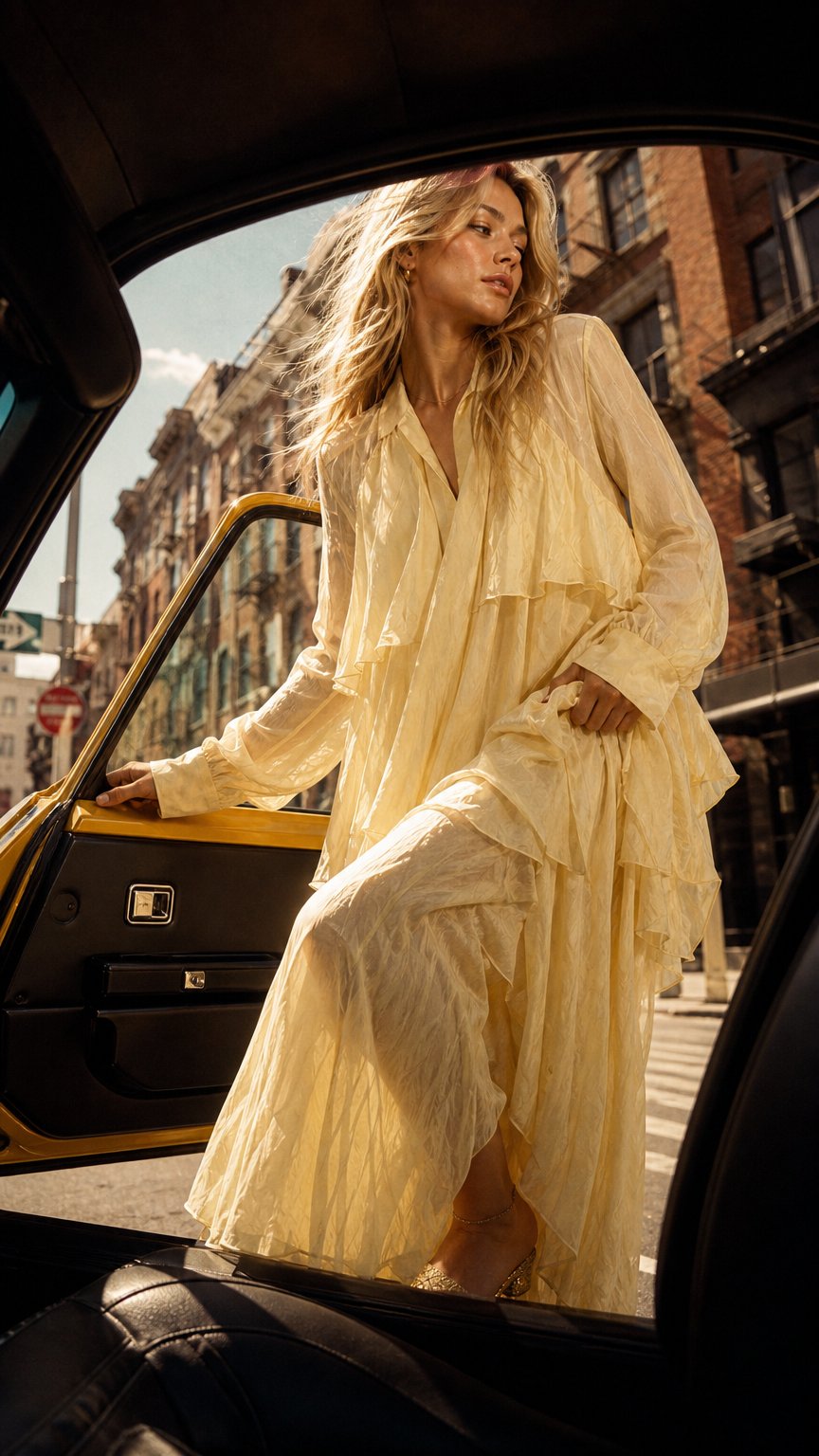 AI product shot of Veronica Tiered Tie-Neck Maxi Dress