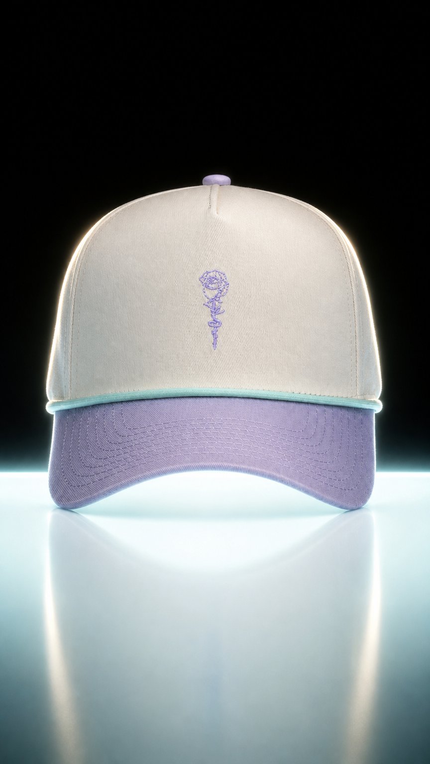 AI product shot of [Limited] Amor Fati Lavender Snapback Hat | Cream & Mint