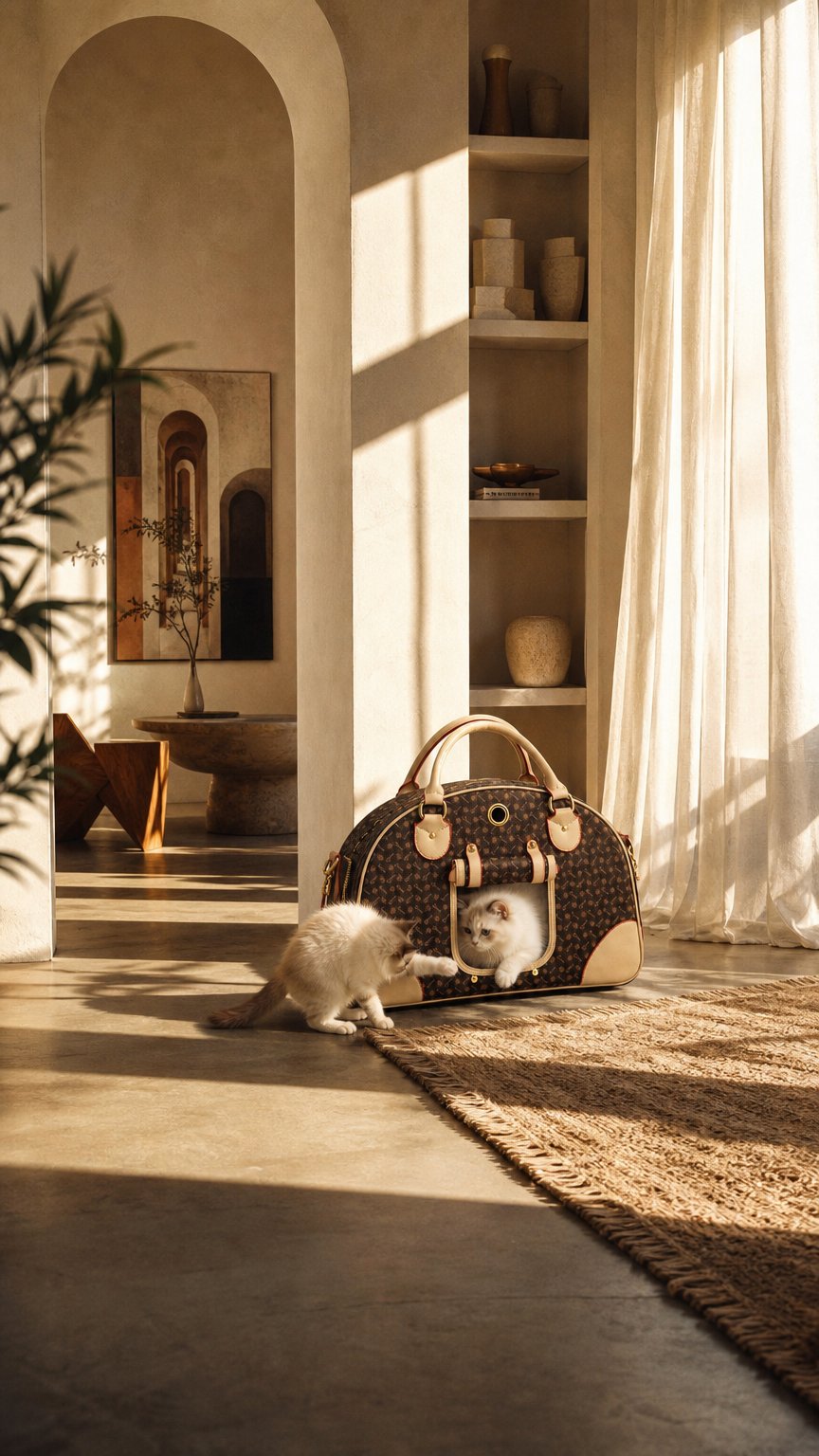 AI product shot of Wildcore LuxeCarry™ Premium Pet Travel Backpack