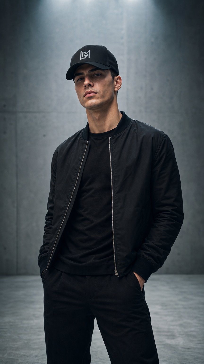 AI product shot of A timeless everyday cap featuring the signature LIM logo, premium cotton twill construction, and a comfortable low-profile fit designed for life on the move.