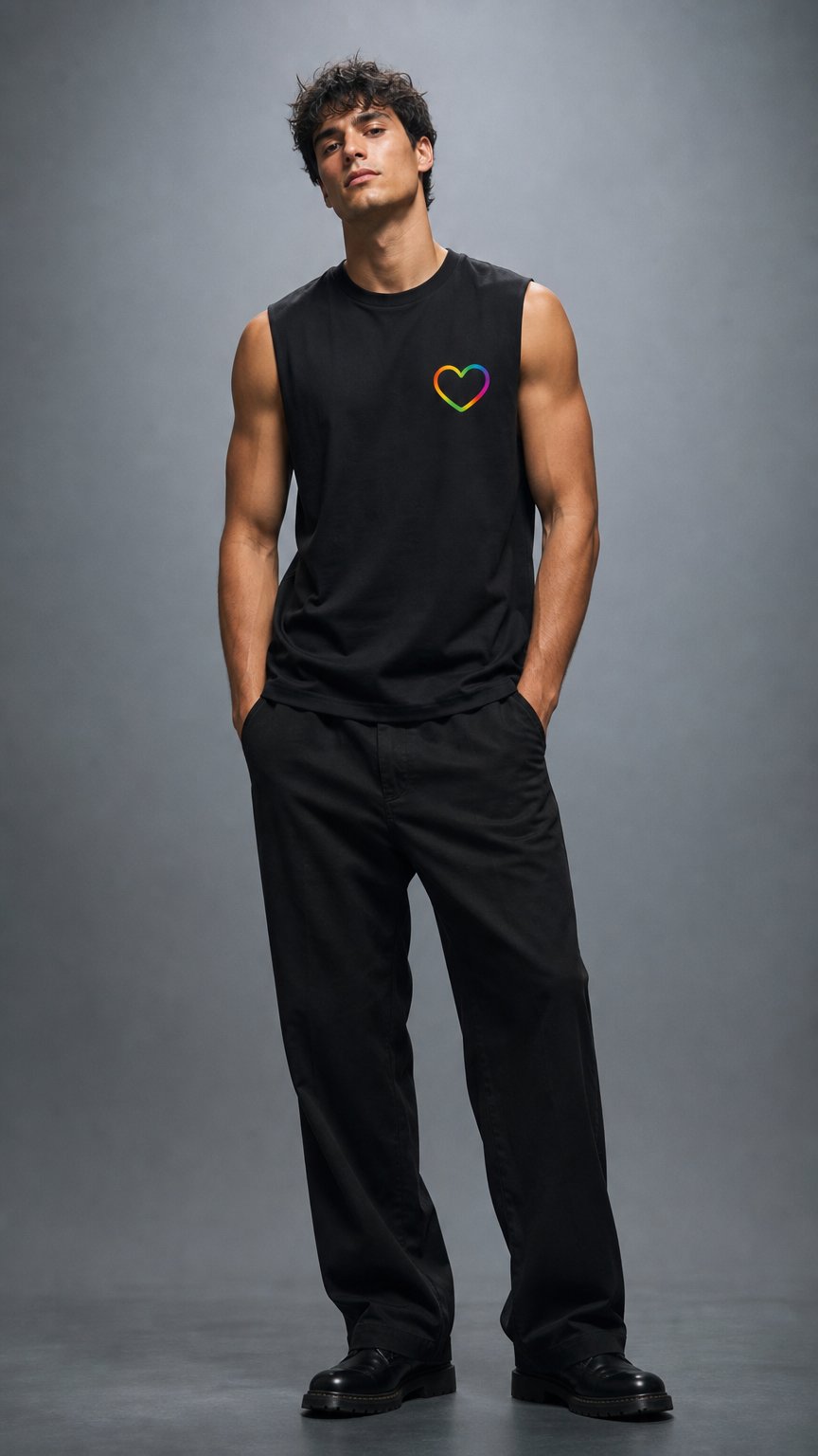 AI product shot of Kindr Heart Muscle Tank