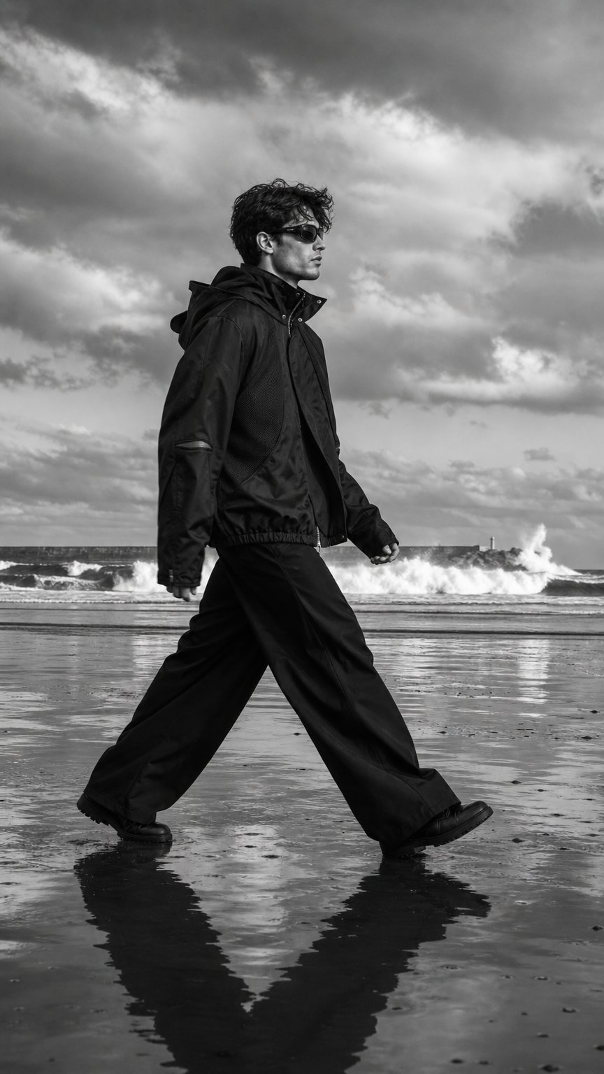 AI product shot of Parachute Hooded Jacket Gen 2 (Black)