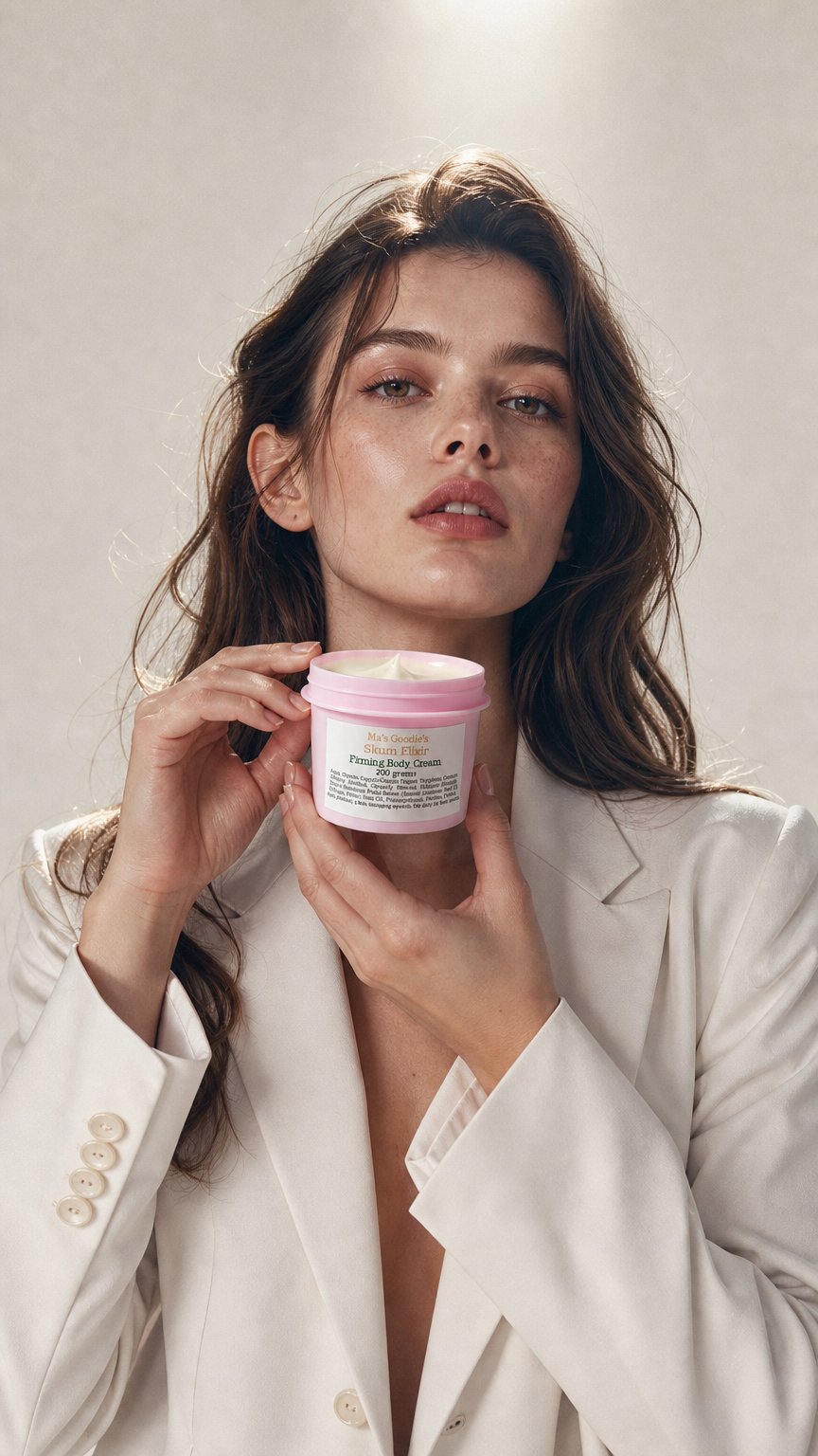 AI product shot of Silken Elixir Firming Body Cream