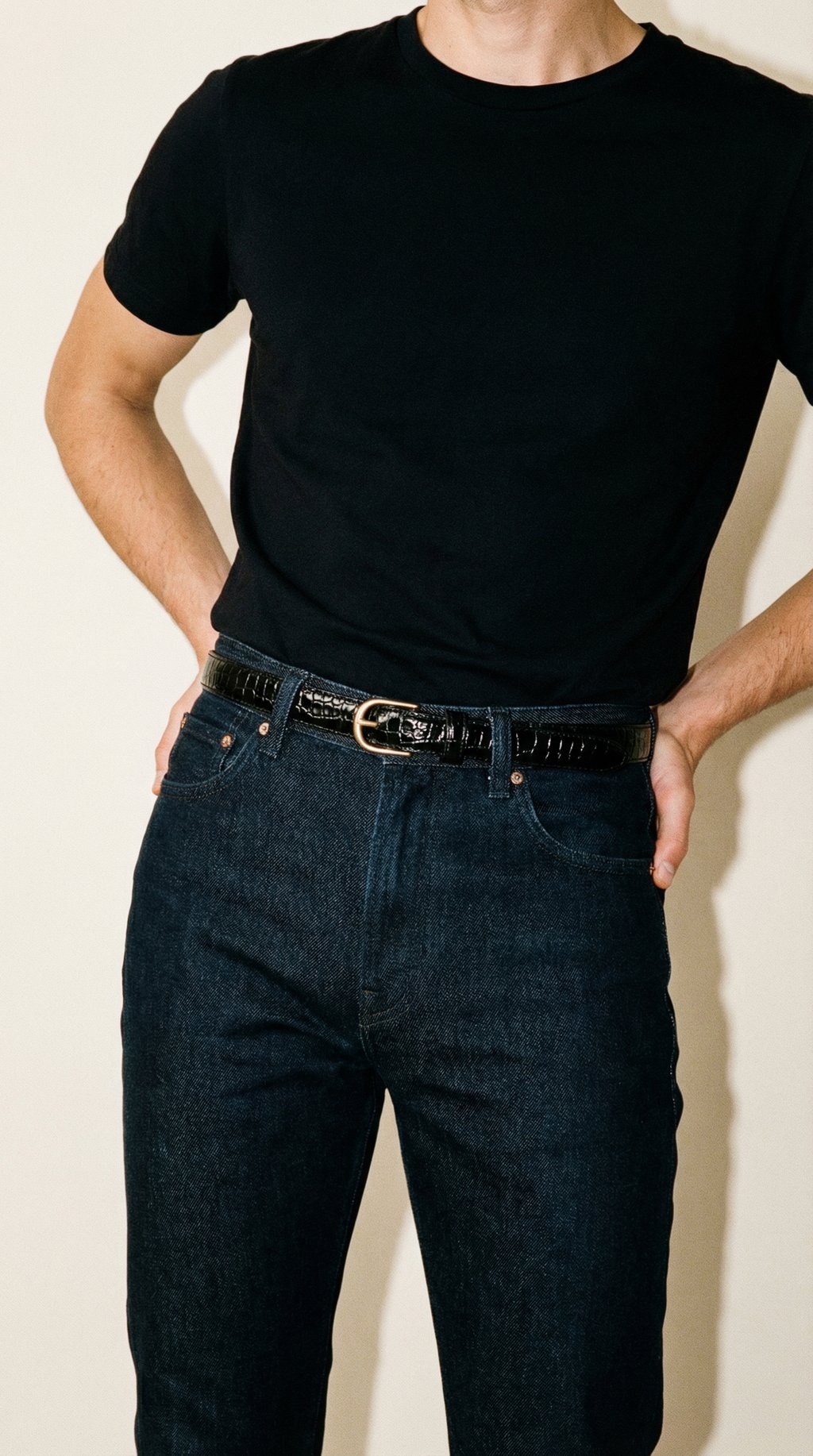 AI product shot of Nili Lotan Riem - Jane Croc - Black shiny