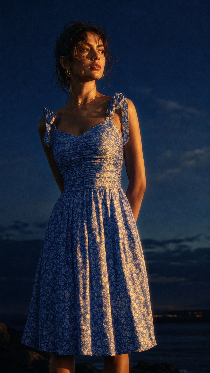 AI product shot of Kranda Women 2026 Summer Casual Spaghetti Strap Sundress V Neck Sleeveless Flowy Boho Floral Midi Dress with Pockets