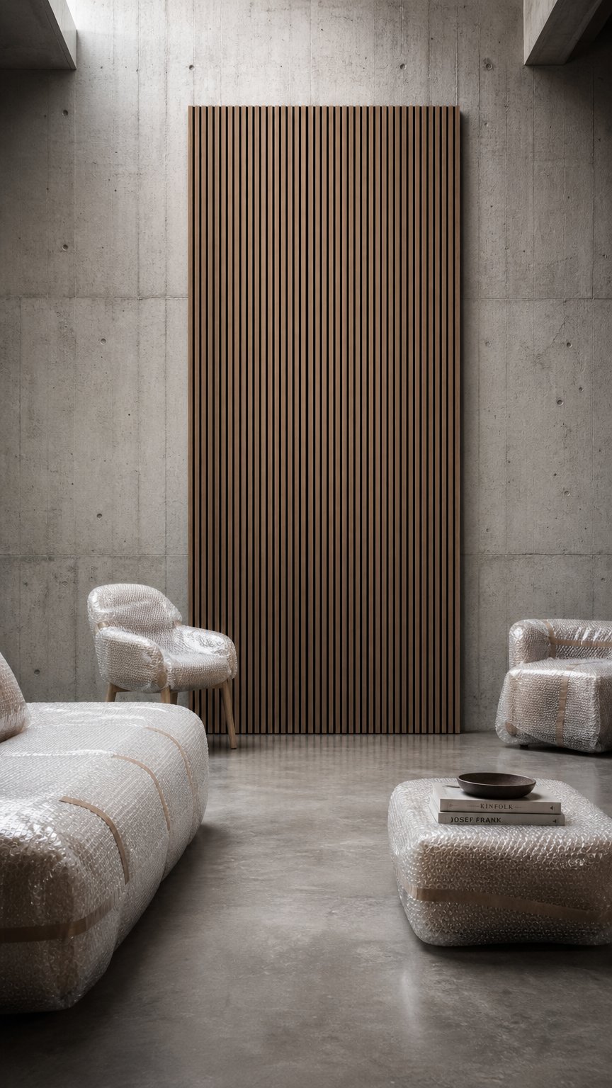 AI product shot of Luxury American Walnut Acoustic Slat Wood Wall Panels | Original Slatpanel®