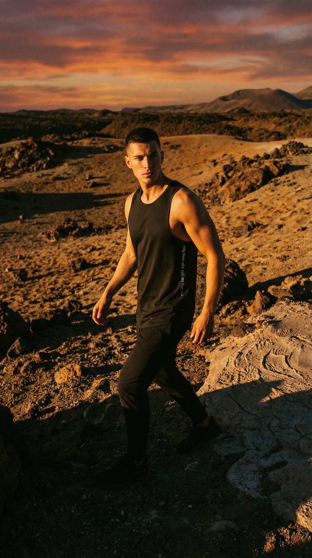 AI product shot of AeroSilver® Tank Top - Black "OTWR"
