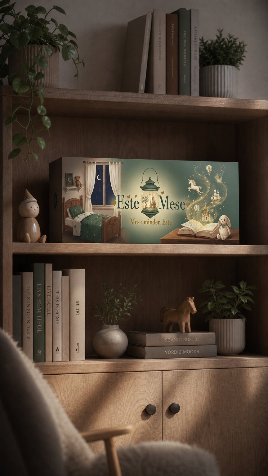 AI product shot of Este Mese - Személyre szabott esti mese előfizetés
