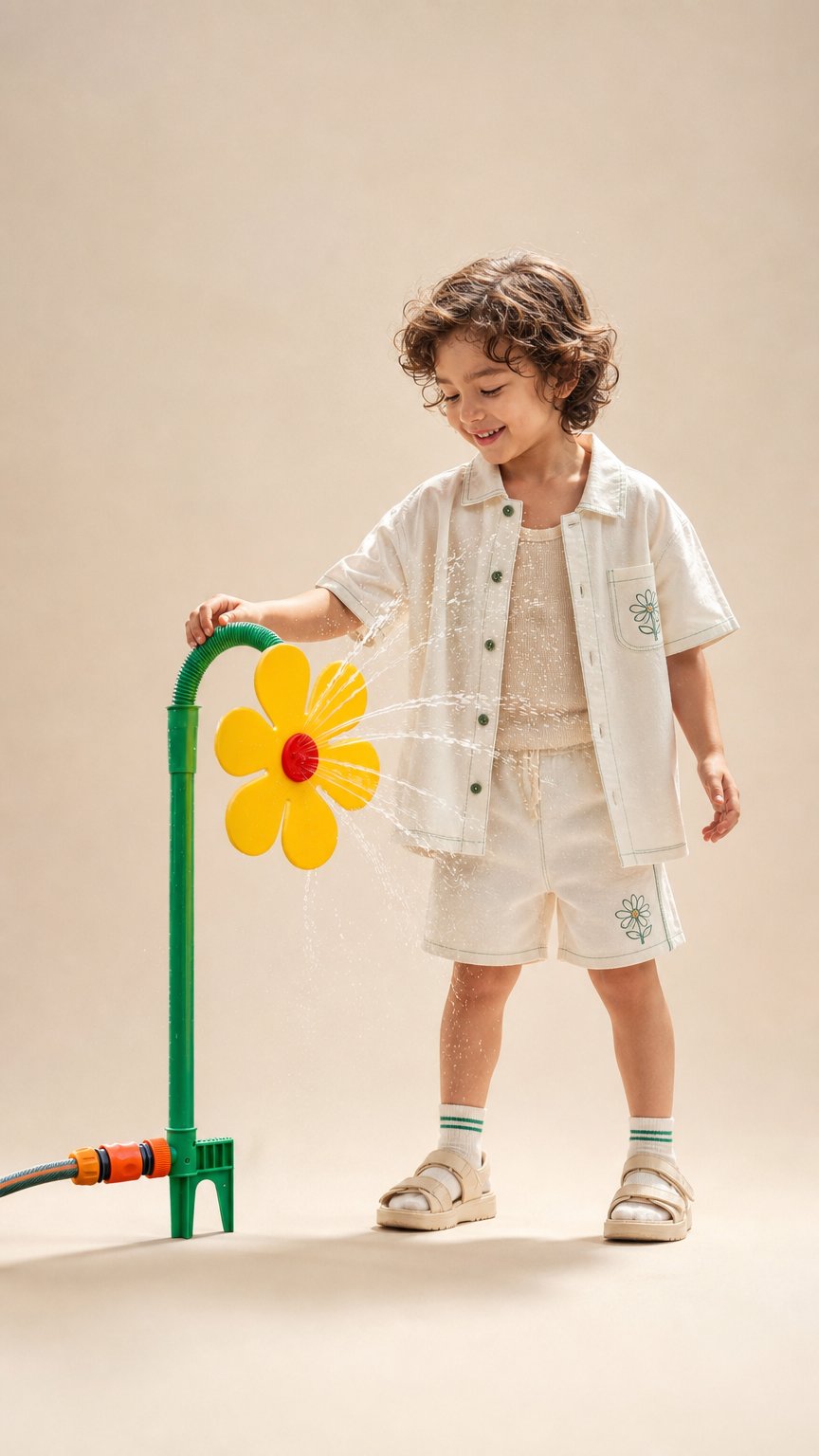 AI product shot of Happy Flower Sprinkler Toy