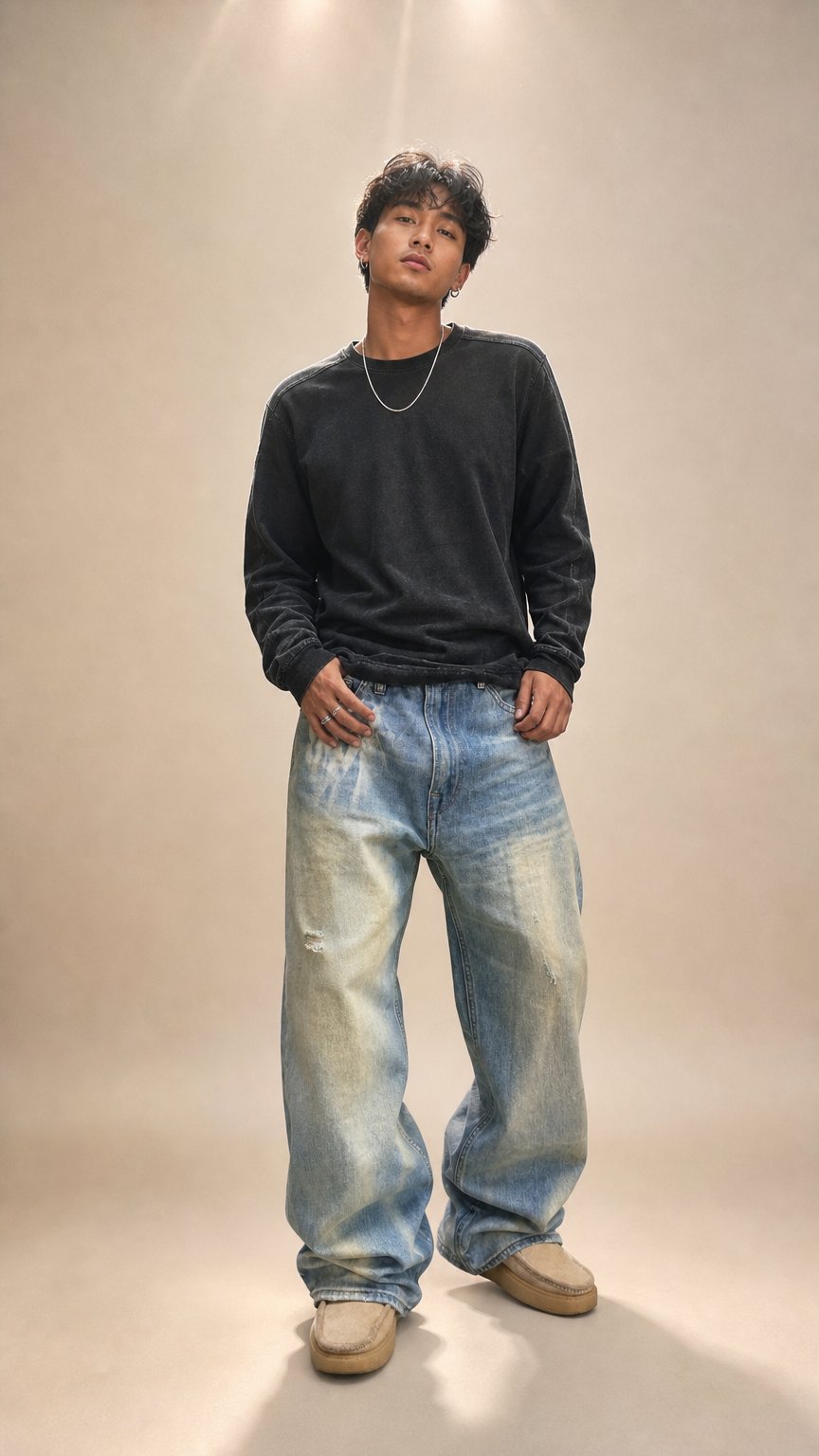AI product shot of Glacier Fade Denim