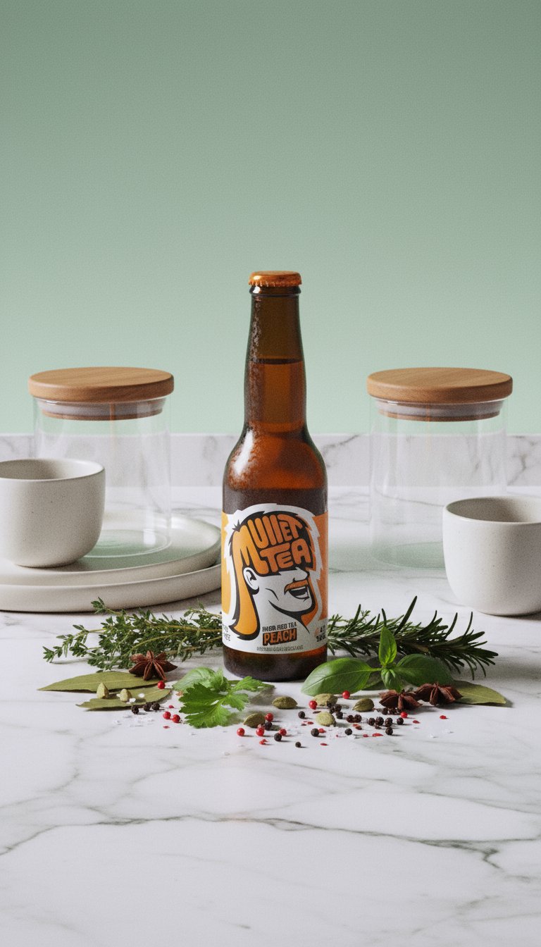 AI product shot of Mullet Tea Peach