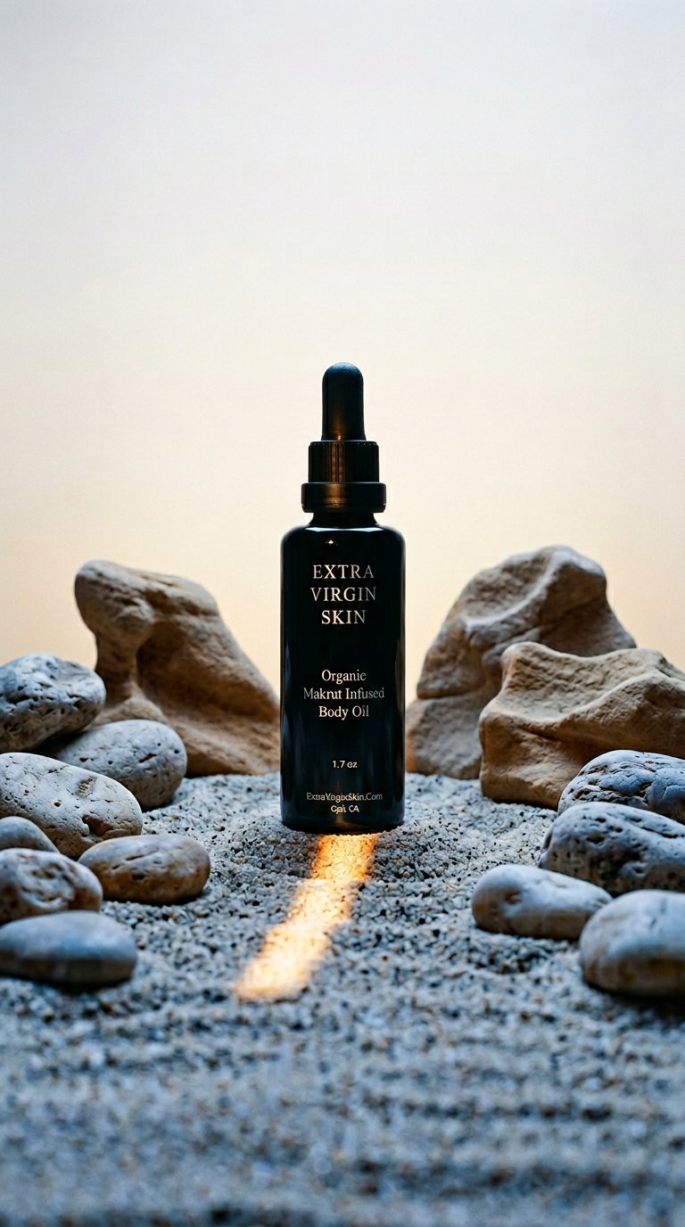 AI product shot of Organic Makrut Infused Body Oil