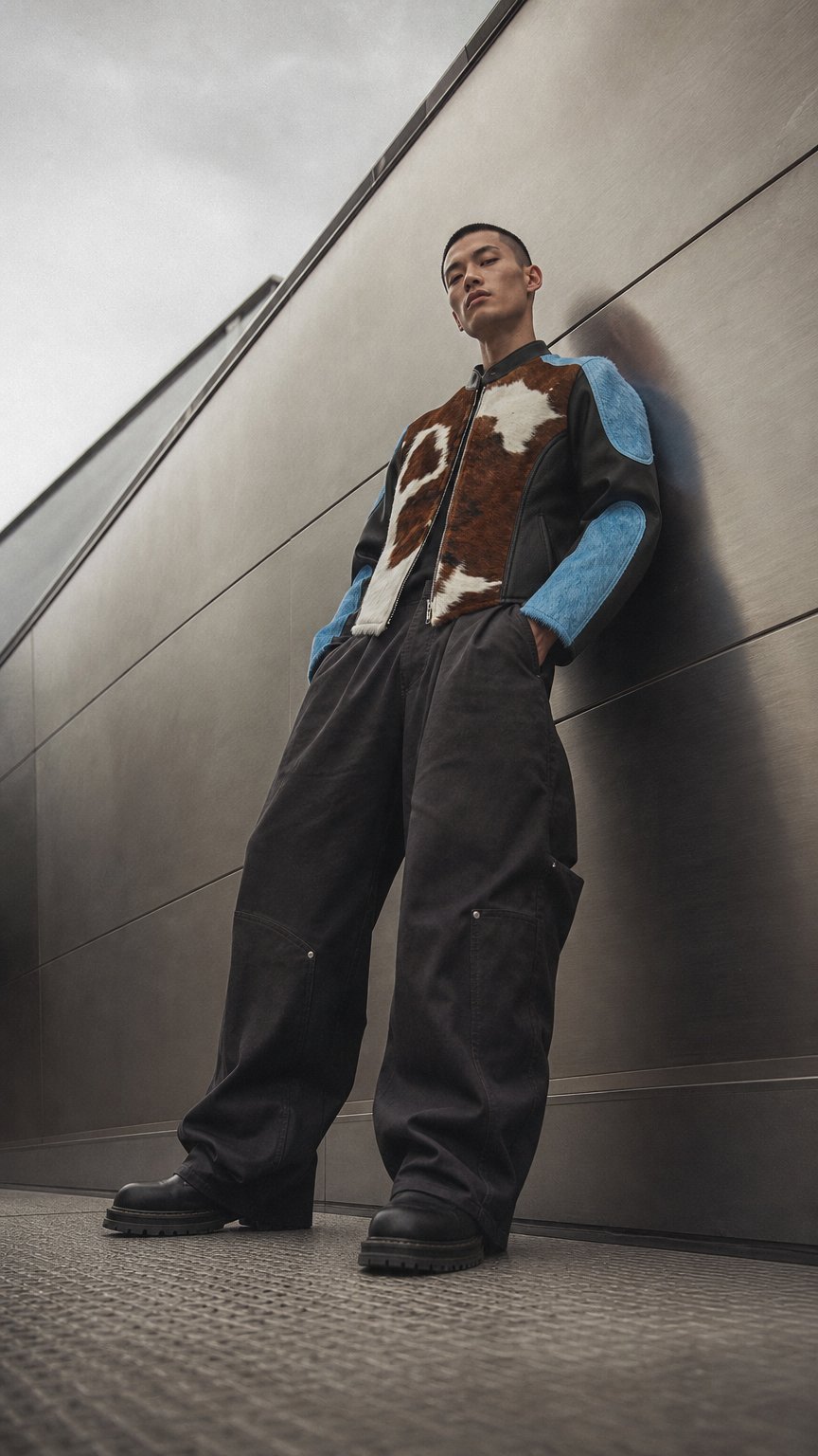 AI product shot of HIDE AND BLUE BIKER