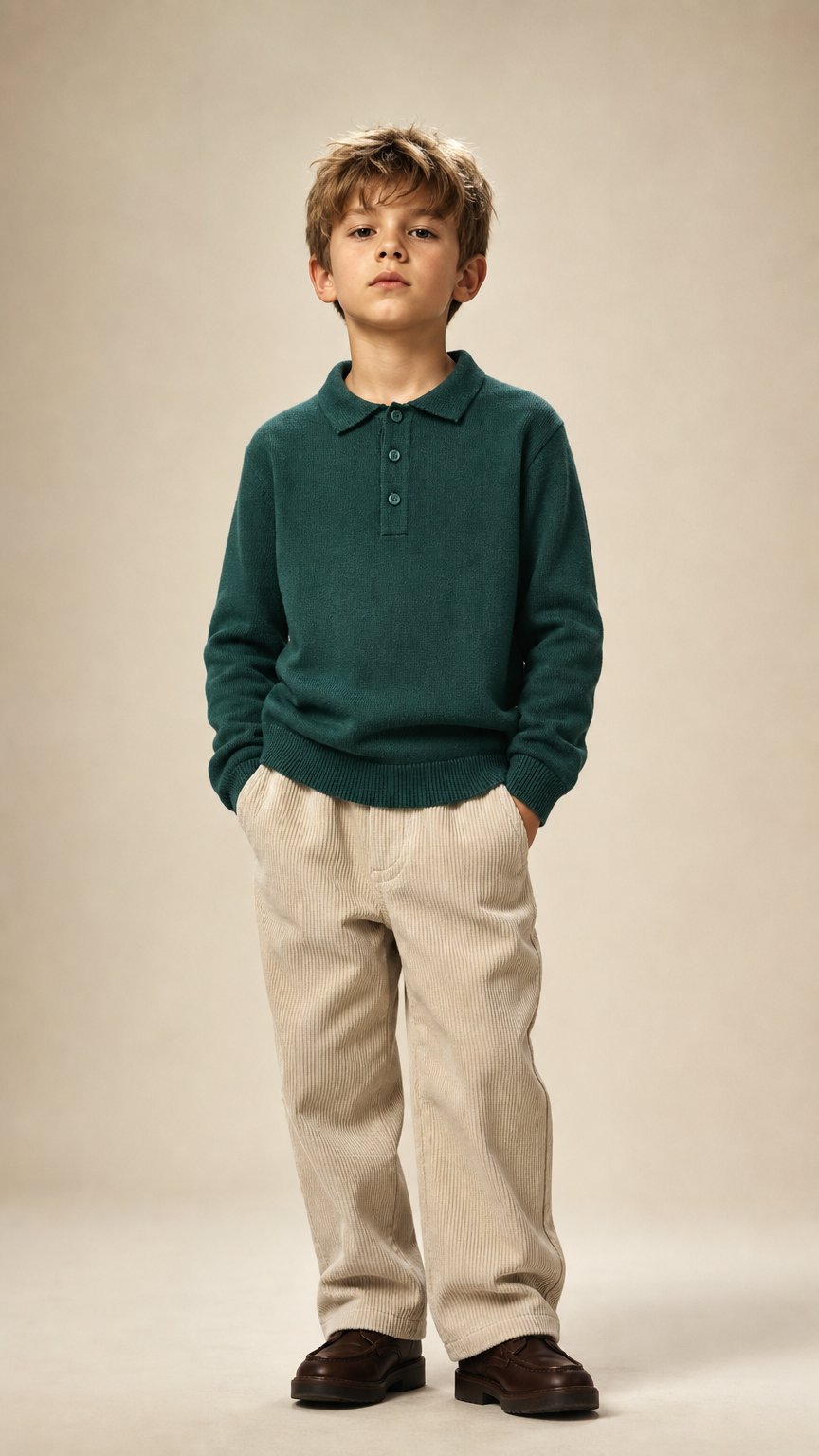 AI product shot of Pull col polo Garçon