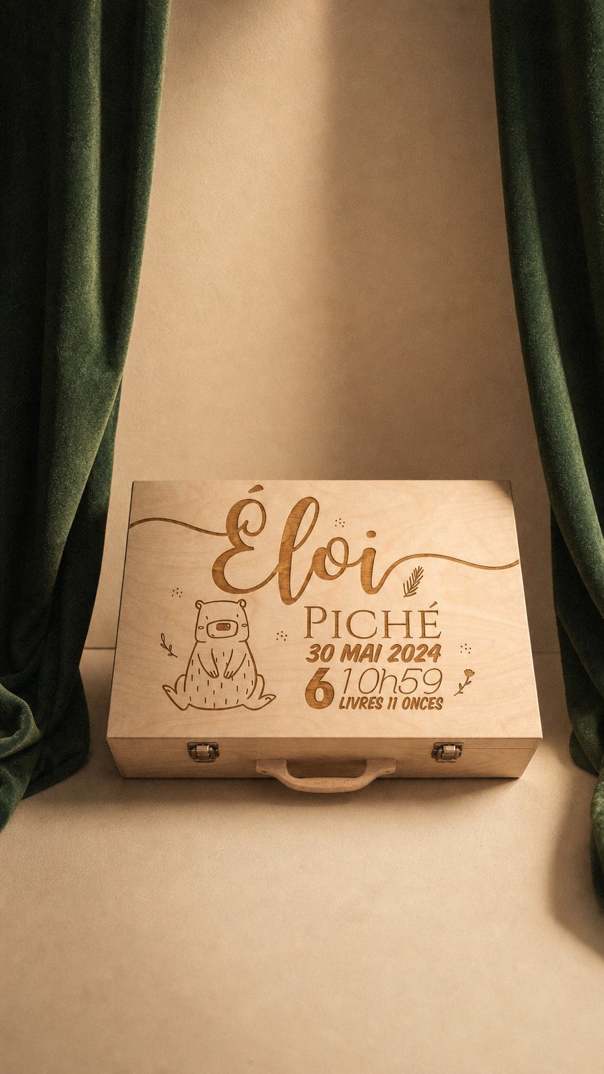 AI product shot of Valise de naissance: illustrée par Catherine Bard