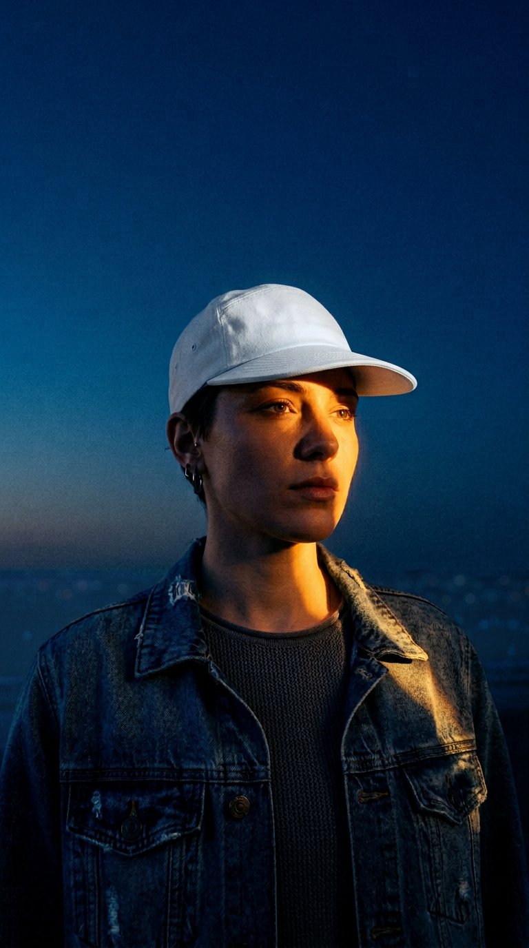 AI product shot of Long Bill Hat