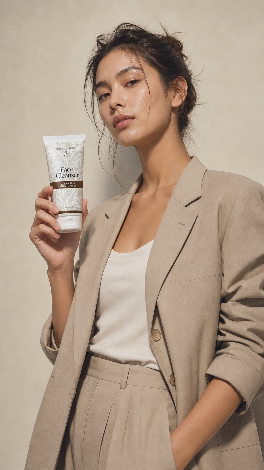AI product shot of Soulve Facial Cleanser