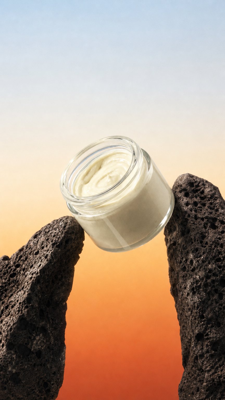 AI product shot of Chamomile + Blue Tansy Whipped Tallow Balm 2 oz