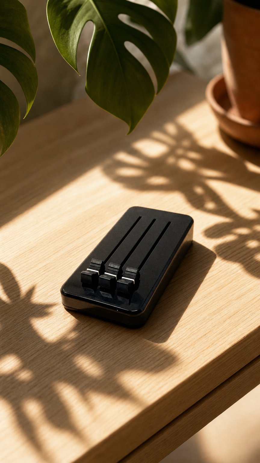 AI product shot of Sparrow 3x100mm MIDI controller