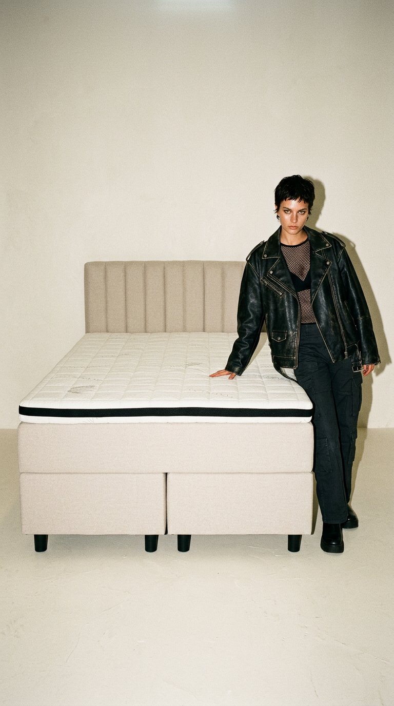 AI product shot of Boxspringbett 140x200 Stoff Beige 5 Teilig