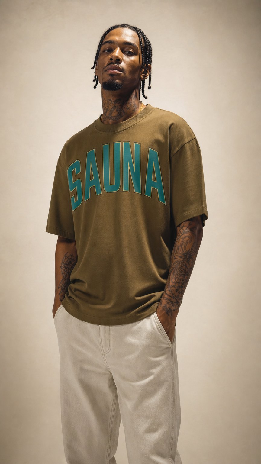 AI product shot of Back Print Tee [Brown]