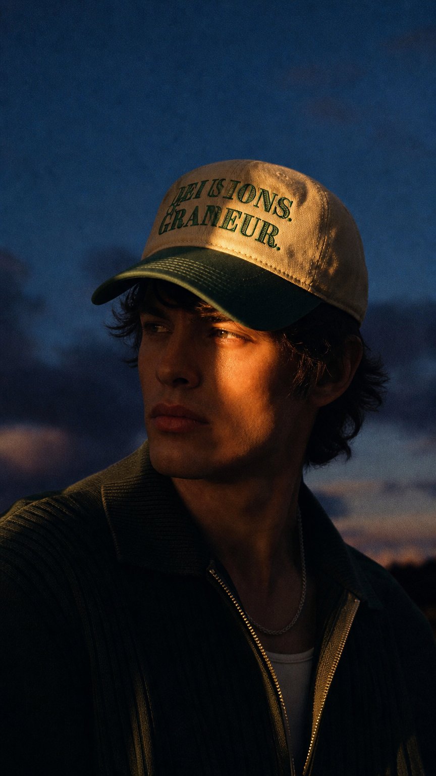 AI product shot of Delusions Of Grandeur - Hat