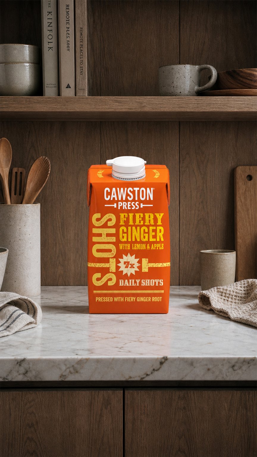 AI product shot of Fiery Ginger Shots 500ml (6 Pack)