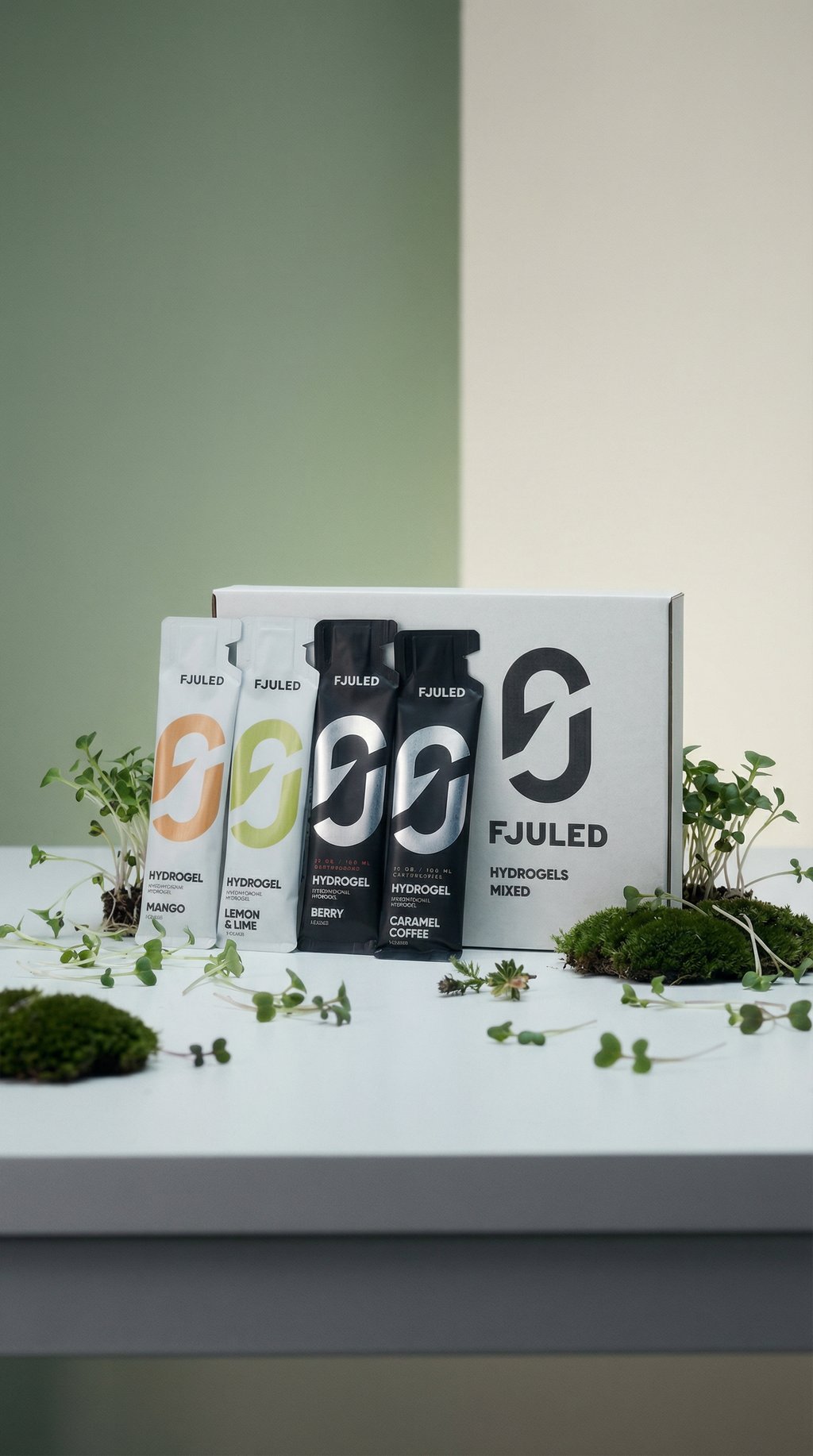 AI product shot of FJULED Hydrogel Mix Box 12x50ML
