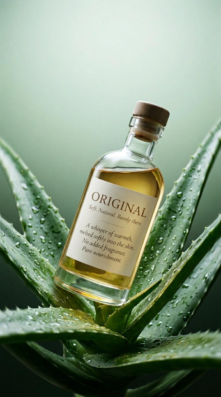 AI product shot of Lustre Body Oil