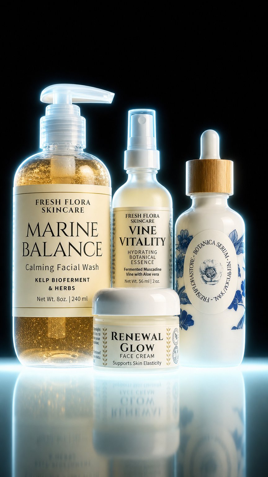 AI product shot of Botanical Skincare & Teas